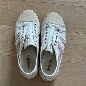 Gola Coaster Slip On Women's Classic White and Pink Sneakers